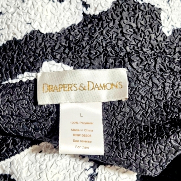 Draper's - Damons Y2K VTG Black & White Floral Textured Artsy Jacket Women's (L) - Picture 8 of 12